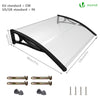 Auvent de porte marquise 120x80 cm transparent en Polycarbonate anti UV Noir - vounat.shop