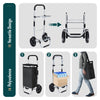 Chariot de course pliable aluminium 2 roues avec sac isotherme noir - vounat.shop