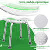 Siege de douche ergonomique a hauteur reglable en Aluminum HDPE blanc - vounat.shop