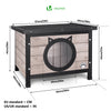 Maison pour Chat en bois avec toit bitumé et entrée en forme d'oreilles de chat Gris - vounat.shop