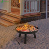Brasero Exterieur en Metal avec Grille Tisonnier diametre 60cm noir - vounat.shop