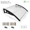Auvent de porte marquise 100x80 cm transparent en Polycarbonate anti UV Noir - vounat.shop