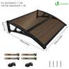 Auvent de porte marquise 100x80 cm transparent en Polycarbonate anti UV Marron - vounat.shop