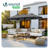 Parasol Jardin Double Aluminium 150 x 300 cm gris - vounat.shop