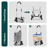 Chariot de courses pliable monte escalier aluminium gris - vounat.shop