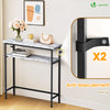Console table 2 niveaux style industriel en metal et MDF 80x24x80 cm Blanc - vounat.shop