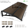 Auvent de porte marquise 200x80 cm transparent en Polycarbonate anti UV Marron - vounat.shop
