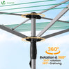 Etendoir a Linge Exterieur Rotatif avec housse de protection et Surface etendage 50m Argent Vert - vounat.shop