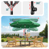 Parasol de jardin 2m avec ancrage sol et sac de transport Vert - vounat.shop