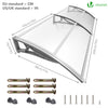 Auvent de porte marquise 200x80 cm transparent en Polycarbonate anti UV - vounat.shop
