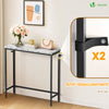 Console table style industriel en metal et MDF 75x24x75 cm Blanc - vounat.shop