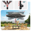 Parasol de jardin 2m avec ancrage sol et sac de transport Gris - vounat.shop