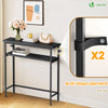 Console table 2 niveaux style industriel en metal et MDF 80x24x80 cm Noir - vounat.shop