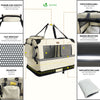 Sac transport pliable chien chat caisse cage portable 70x52x52cm beige - vounat.shop