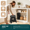 Tabouret pliant antiderapant 37x30x32.5 cm plastique noir - vounat.shop