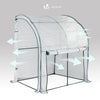 Serre de jardin hivernage murale adossee avec bache PE 200x100x180cm blanc - vounat.shop