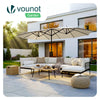 Parasol Jardin Double Aluminium 270 x 460 cm beige - vounat.shop