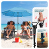 Parasol de jardin 2m avec ancrage sol et sac de transport Turquoise - vounat.shop