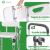 Chaise de douche avec accoudoir et dossier ergonomique a hauteur reglable en aluminum HDPE blanc - vounat.shop