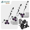 Chariot de course pliable monte escalier aluminium avec crochets gris - vounat.shop