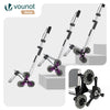 Chariot de course pliable monte escalier aluminium avec crochets gris - vounat.shop