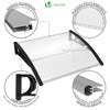 Auvent de porte marquise 120x80 cm transparent en Polycarbonate anti UV Noir - vounat.shop
