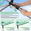 Etendoir a Linge Exterieur Rotatif avec housse de protection et Surface etendage 50m Argent Vert - vounat.shop