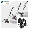 Chariot de course pliable monte escalier aluminium avec crochets noir - vounat.shop