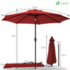 Parasol inclinable 2.70 x 2.40m avec housse de protection rouge - vounat.shop