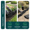 Lot de 175 pcs Bordure de jardin imitation pierre facile a installer 26.7m noir - vounat.shop