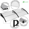 Auvent de porte marquise 200x80 cm transparent en Polycarbonate anti UV Noir - vounat.shop