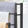 Porte serviettes sur pied autoportant 3 niveaux noir - vounat.shop