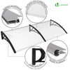 Auvent de porte marquise 200x80 cm transparent en Polycarbonate anti UV Noir - vounat.shop