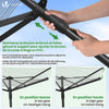 Etendoir a Linge Exterieur Rotatif avec housse de protection et Surface etendage 45m Noir - vounat.shop