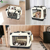 Sac transport pliable chien chat caisse cage portable 60x44x44cm beige - vounat.shop