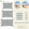 Voile d'ombrage Rectangulaire en Polyester Imperméable avec Kit de Montage 3x5m Gris - vounat.shop