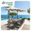 Parasol Jardin Double Aluminium 150 x 300 cm beige - vounat.shop
