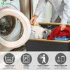 Panier a linge pliable 145L avec sac intérieur cadre bambou et couvercle gris - vounat.shop