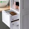 Meuble rangement salle de bain Haut colonne 180x20x20cm MDF blanc - vounat.shop