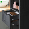 Meuble rangement salle de bain Haut colonne 180x20x20cm MDF noir - vounat.shop