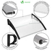 Auvent de porte marquise 100x80 cm transparent en Polycarbonate anti UV Noir - vounat.shop