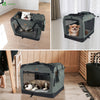 Sac transport pliable chien chat caisse cage portable 60x44x44cm gris - vounat.shop