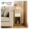 Lot de 2 Table de chevet d’appoint avec tiroir et compartiment 25x30x66cm naturel - vounat.shop