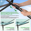 Etendoir a Linge Exterieur Rotatif avec housse de protection et Surface etendage 45m Gris - vounat.shop