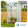 Serre de jardin Serre tomates avec grande porte enroulable bache PE renforcee 135g/m2 100x50x150cm Blanc - vounat.shop