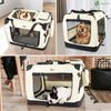 Sac transport pliable chien chat caisse cage portable 82x60x60cm beige - vounat.shop