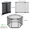 Barriere de securite cheminee pliable 3.75M 6 panneaux noir - vounat.shop