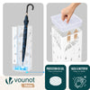 Porte-parapluies Metal avec bac de recuperation eau et 4 Crochets Motif Parapluie 15.5 x 15.5 x 43.5 cm blanc - vounat.shop