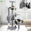 Arbre à Chat 138cm avec Griffoir Plateforme Niche et Capsule Spatiale gris - vounat.shop