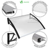 Auvent de porte marquise 120x80 cm transparent en Polycarbonate anti UV Noir - vounat.shop